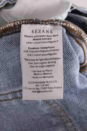 Jean large Sézane Bleu en Coton