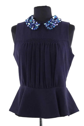 Blouse Manoush Bleu en Synthétique, taille L - Seconde Main