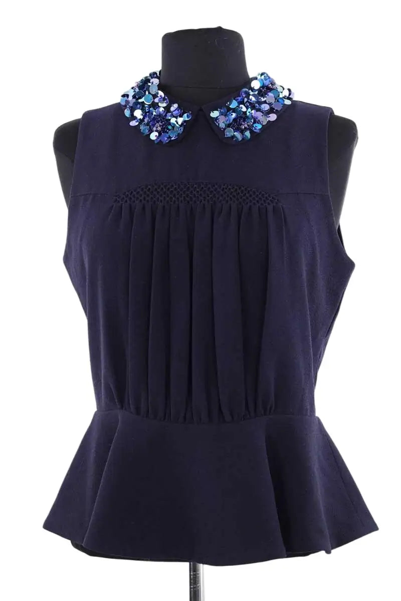 Blouse Manoush Bleu en Synthétique, taille L - Seconde Main