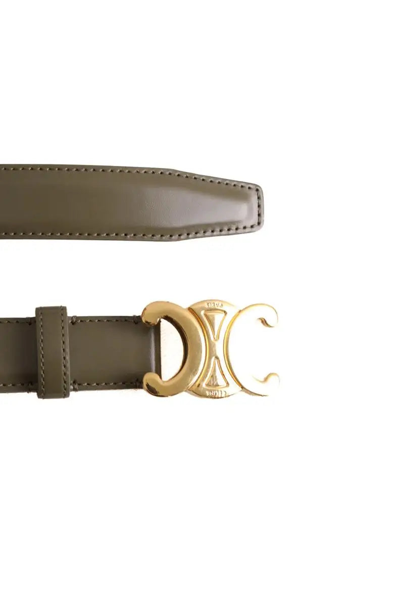 Ceinture Celine Triomphe 25 Kaki en Cuir
