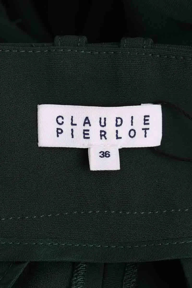 Pantalon droit Claudie Pierlot Vert en Synthétique