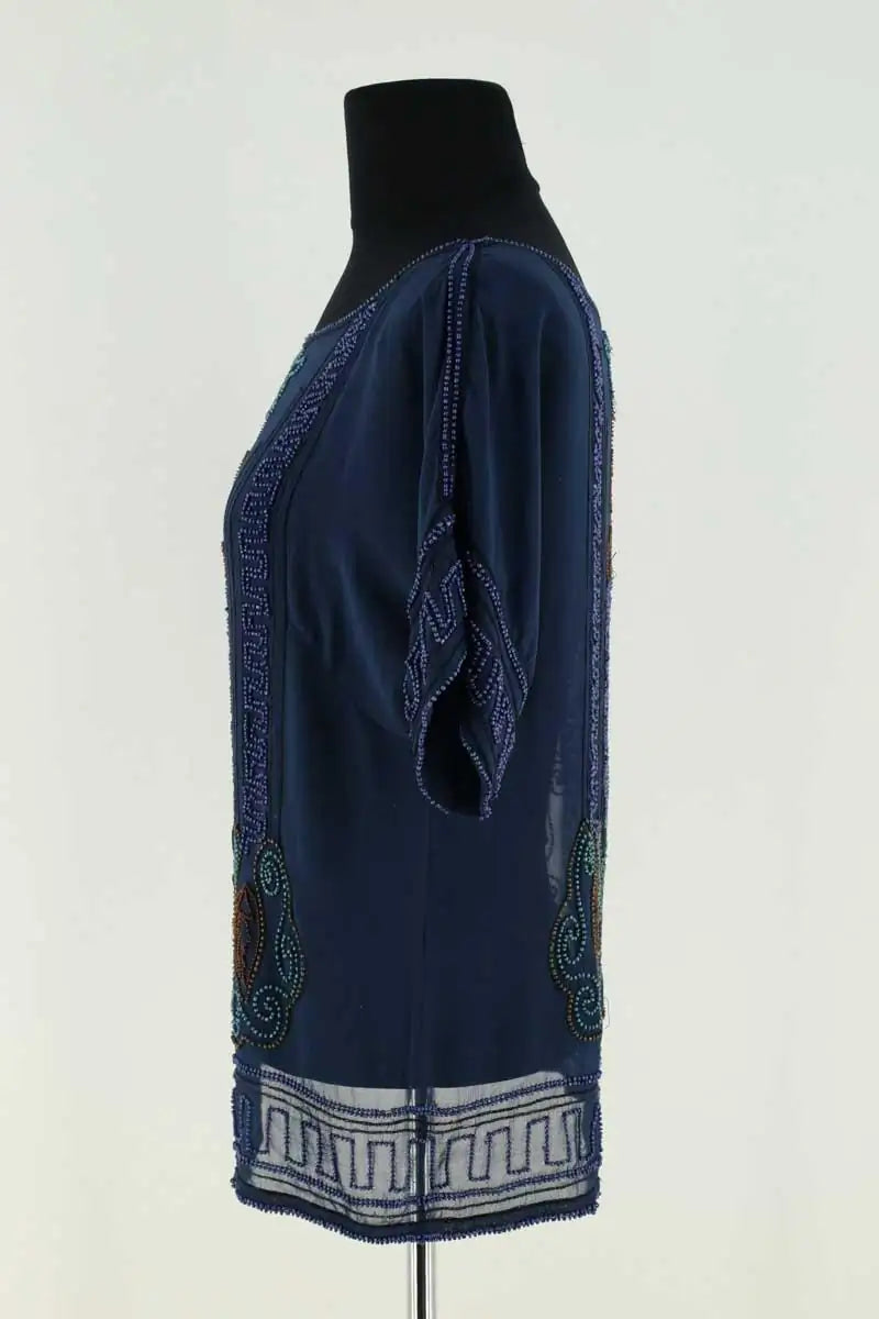 Blouse Antik Batik Bleu en Synthétique