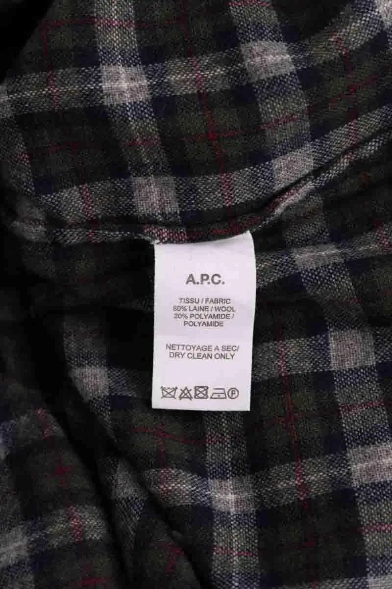 Chemise APC Kaki en Laine