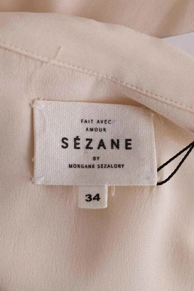 Chemise Sézane Ecru en Soie