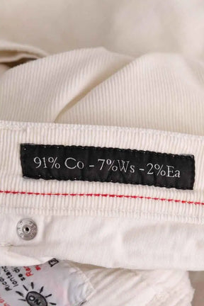 Pantalon droit Kiton Blanc en Coton