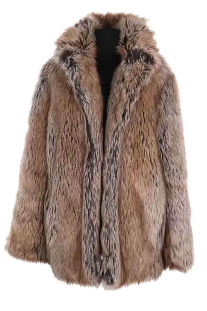 Manteau Zadig & Voltaire Faune Beige en Fausse fourrure, taille L - Seconde Main