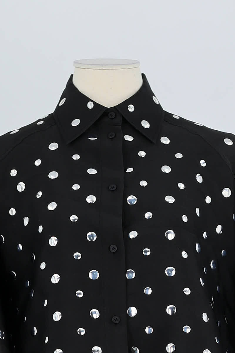 Chemise Longue Noire Sandro Taille 40 (FR) - Viscose, Col Classique, Manches Longues, Occasion En Excellent état