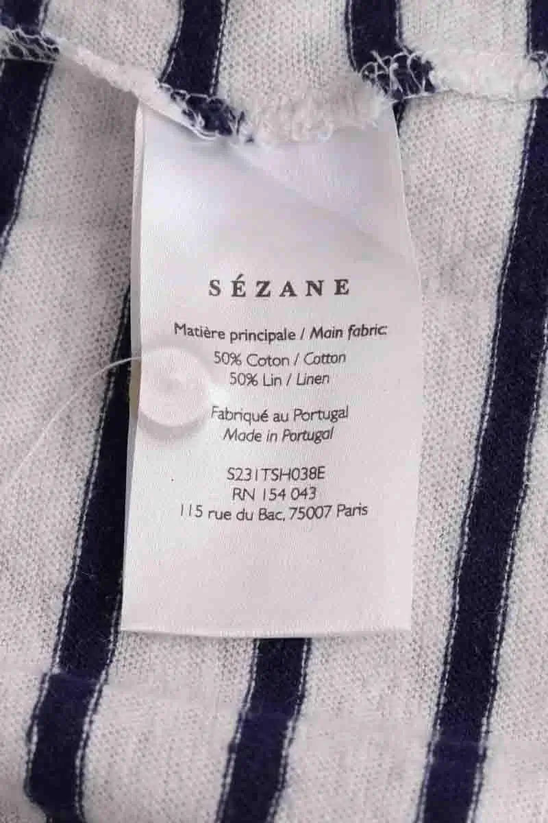 T-shirt Sézane Blanc en Lin
