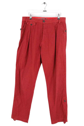 Pantalon droit Alexander McQueen Rouge en Coton, taille XXL - Seconde Main