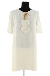 Robe Sandro Blanc en Viscose, taille S - Seconde Main