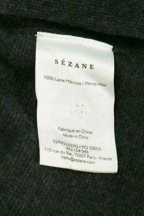Cardigan Sézane Anthracite en Laine