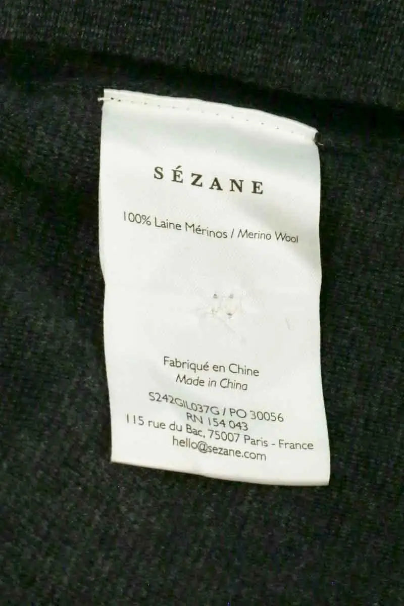 Cardigan Sézane Anthracite en Laine