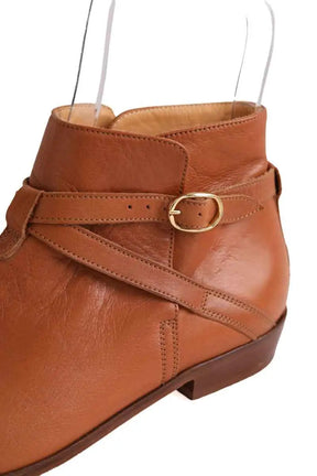 Boots à boucles Sézane Camel en Cuir