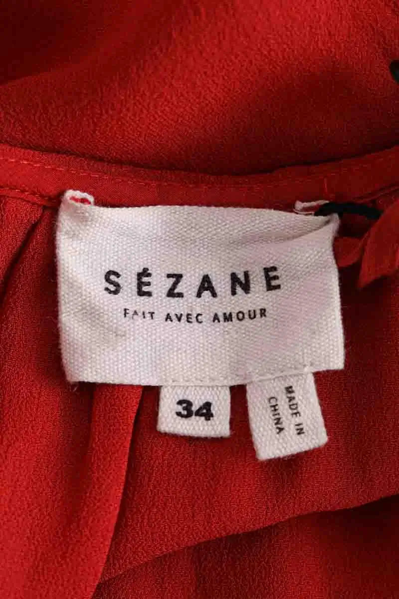 Robe Sézane Rouge en Soie