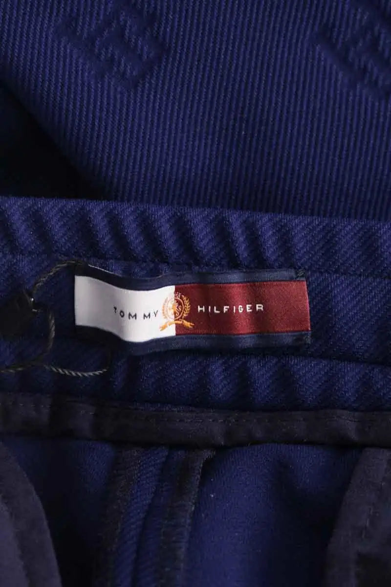 Pantalon droit Tommy Hilfiger Marine en Synthétique