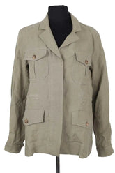 Veste Ines de la Fressange Kaki en Lin, taille XS - Seconde Main
