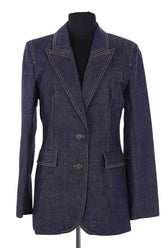 Blazer Claudie Pierlot Bleu en Coton, taille S - Seconde Main