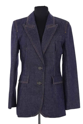 Blazer Claudie Pierlot Bleu en Coton, taille S - Seconde Main