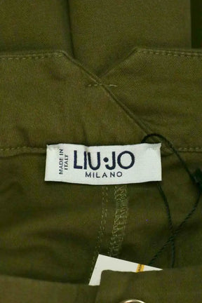 Pantalon droit Liu Jo Kaki en Coton