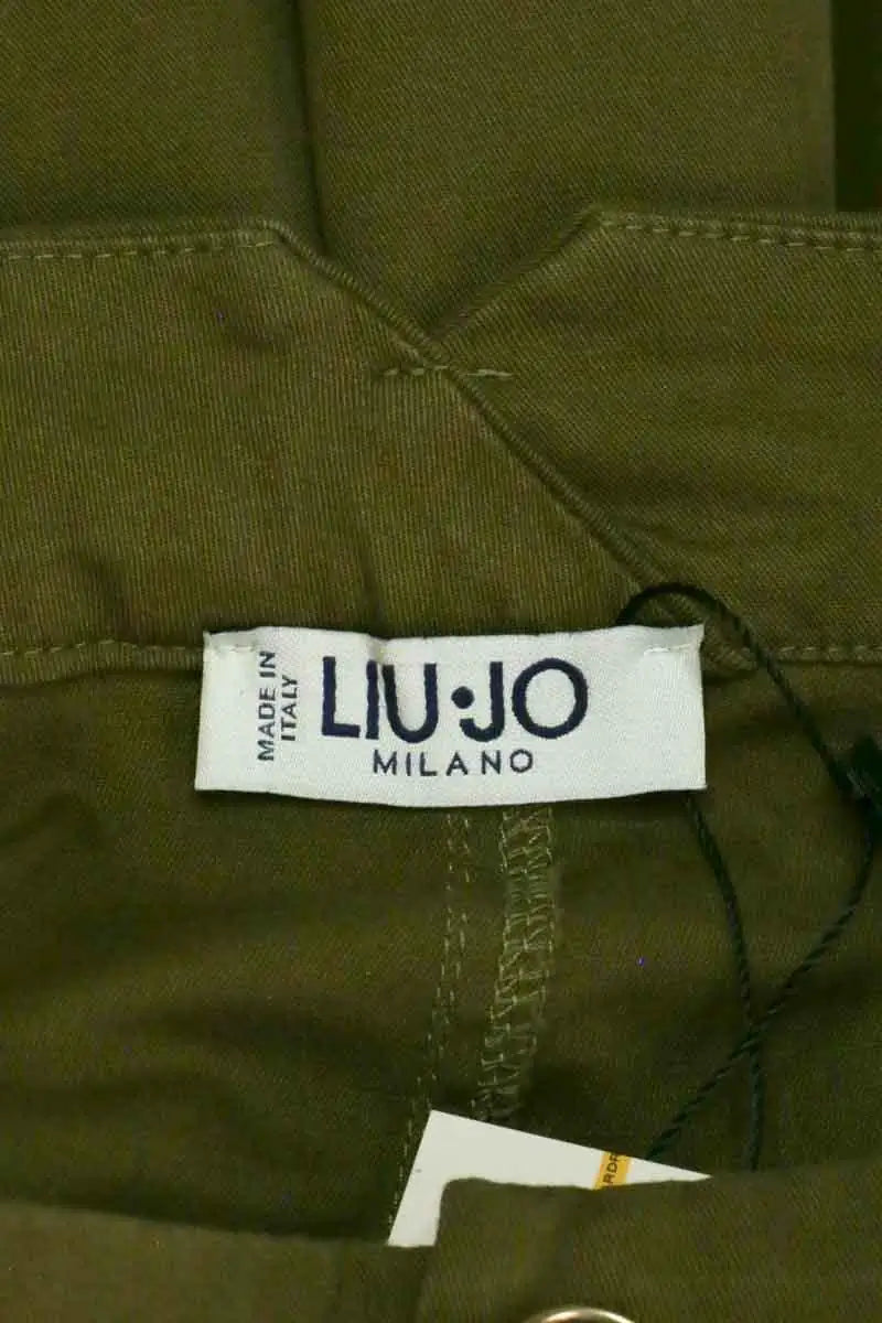 Pantalon droit Liu Jo Kaki en Coton