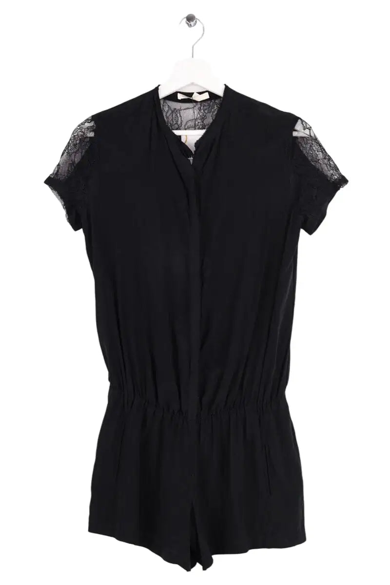 Combishort Maje Noir en Soie, taille S - Seconde Main