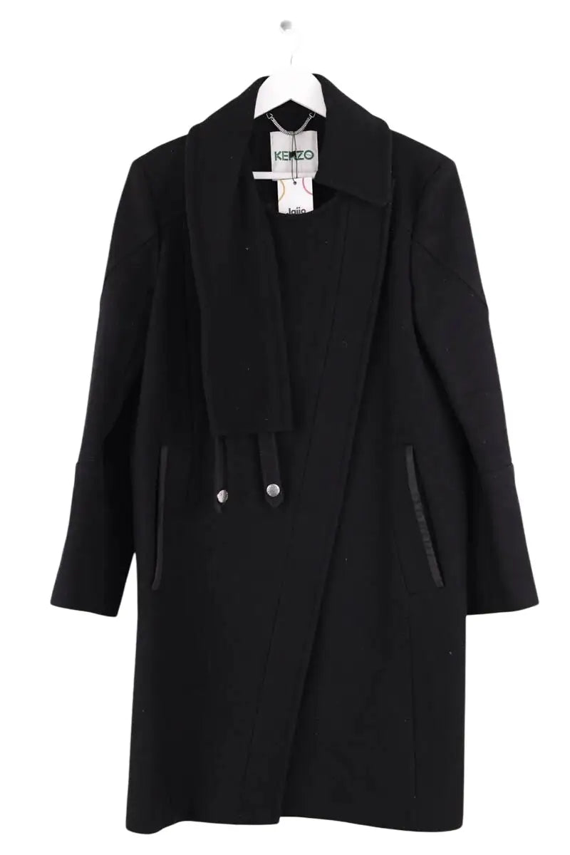Manteau Kenzo Noir en Laine, taille L - Seconde Main