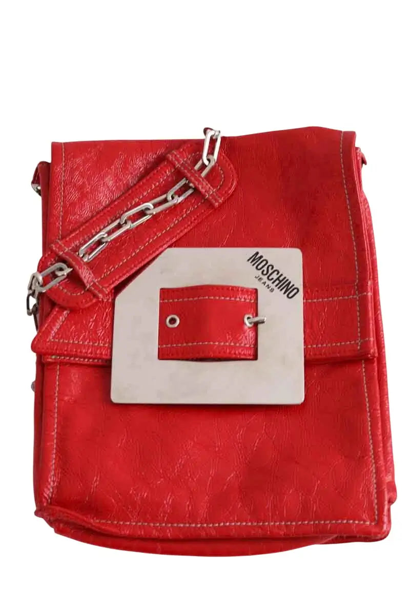 Sac porté épaule Moschino Rouge en Cuir - Seconde Main