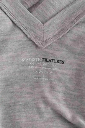 T-shirt Majestic Filatures Gris en Coton
