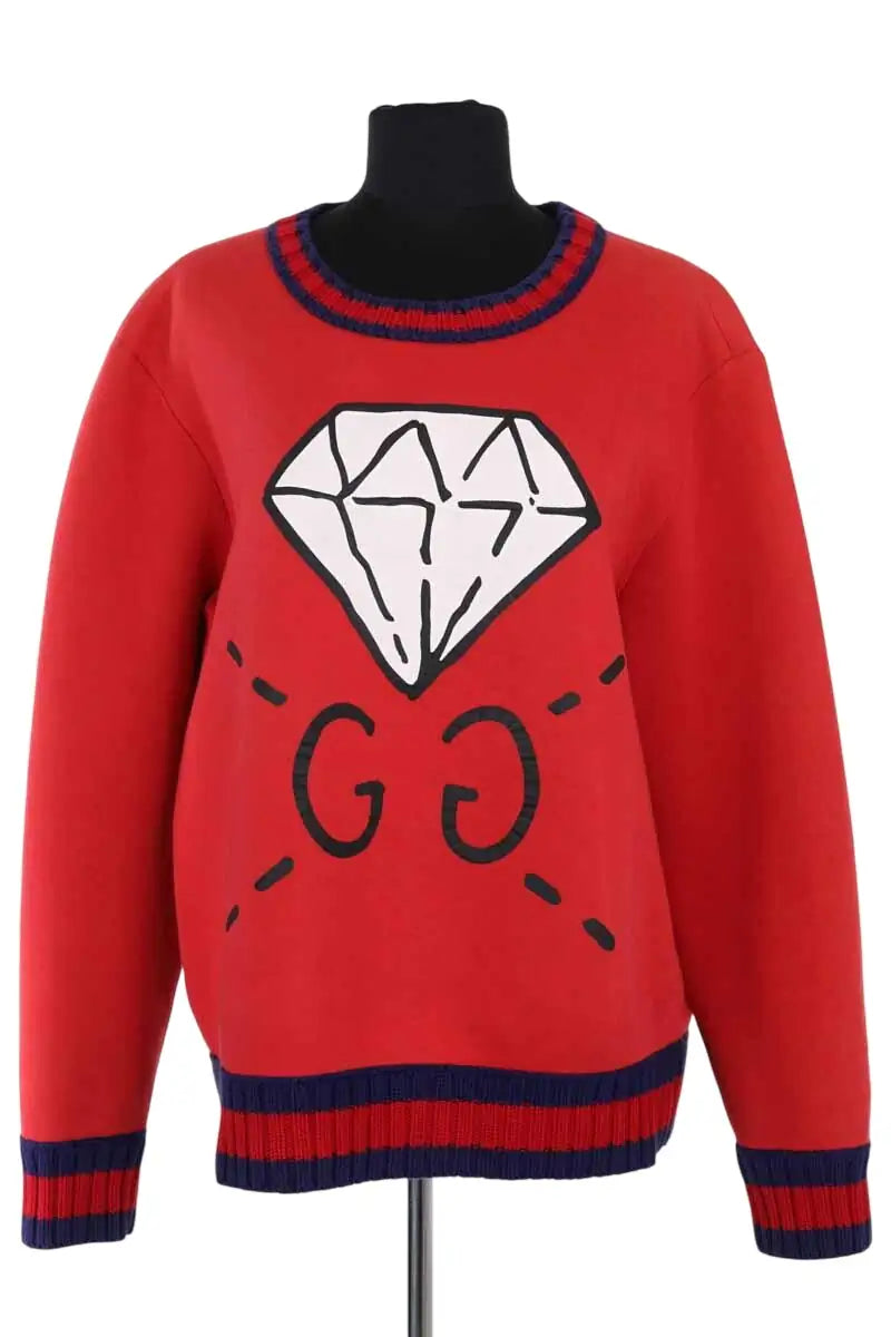 Sweatshirt Gucci Rouge en Coton, taille L - Seconde Main