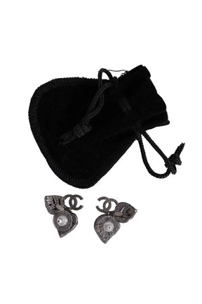Boucles d'oreilles Chanel Gris en Acier