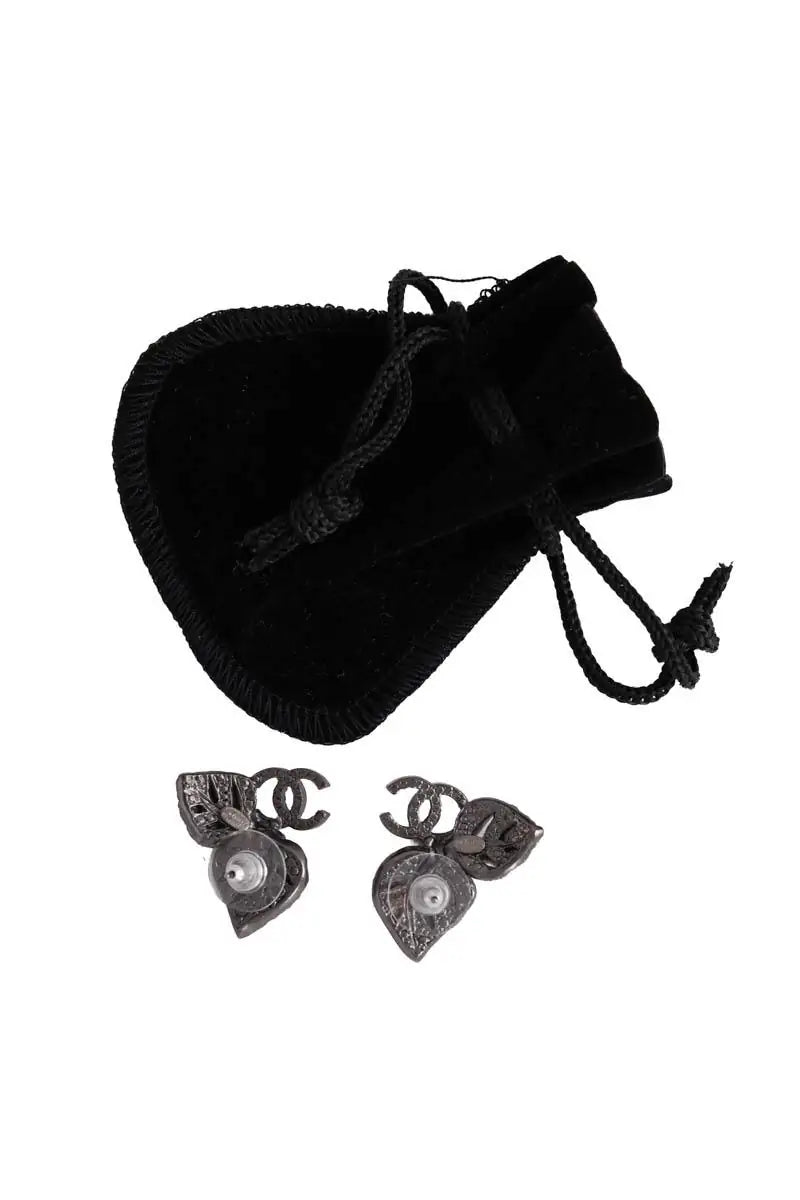 Boucles d'oreilles Chanel Gris en Acier