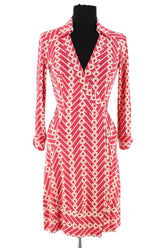 Robe Diane Von Furstenberg Rose en Soie, taille S - Seconde Main