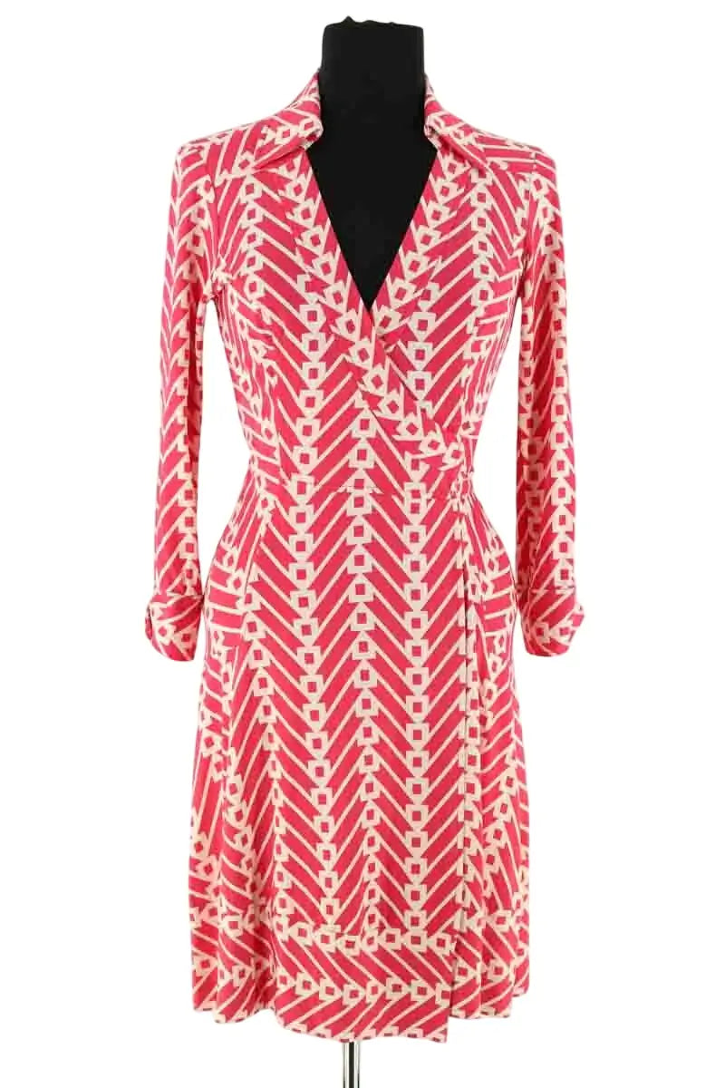 Robe Diane Von Furstenberg Rose en Soie, taille S - Seconde Main