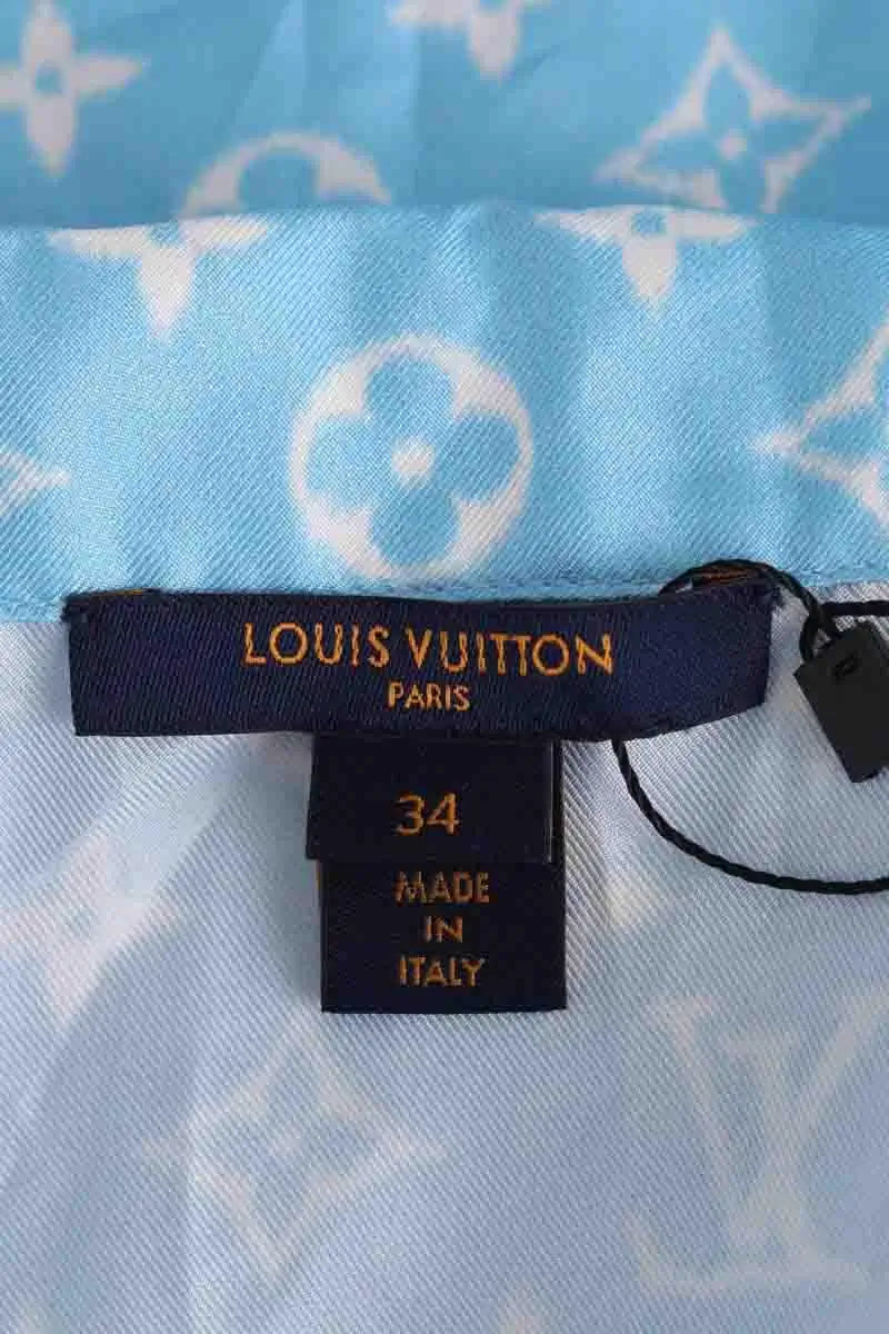 Chemise Louis Vuitton Bleu en Soie