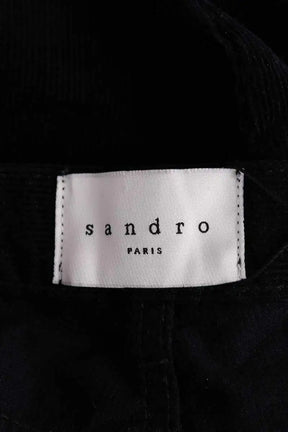 Pantalon droit Sandro Marine en Velours
