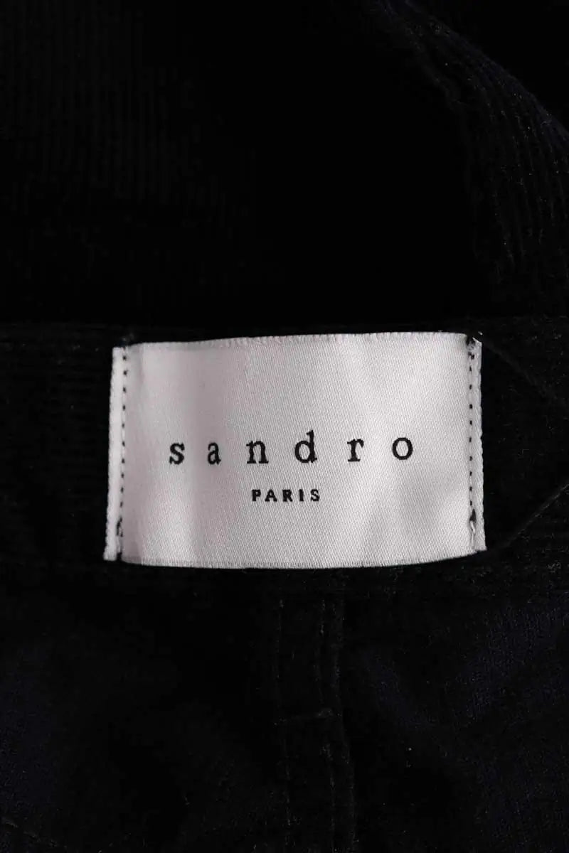 Pantalon droit Sandro Marine en Velours