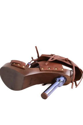 Talons Louis Vuitton Marron en Cuir
