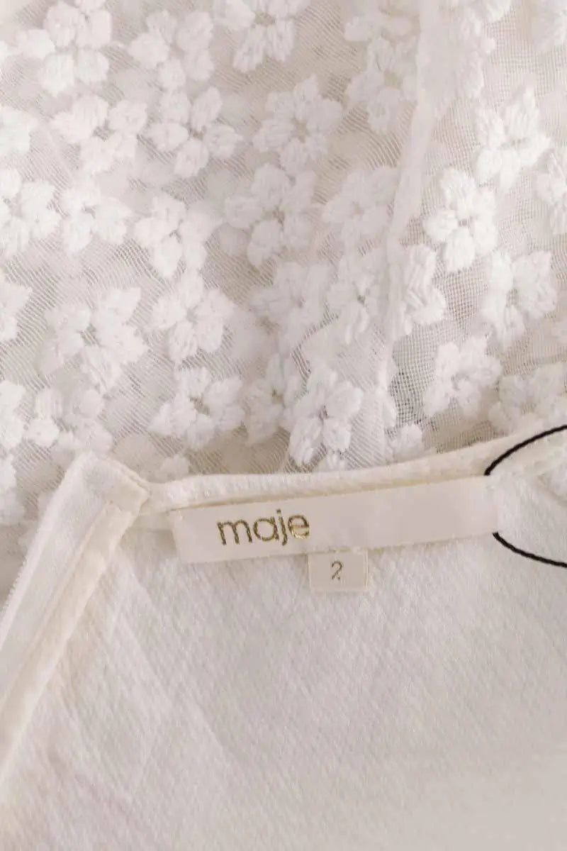 Blouse Maje Blanc en Synthétique