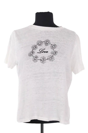 T-shirt Gerard Darel Blanc en Lin, taille S - Seconde Main