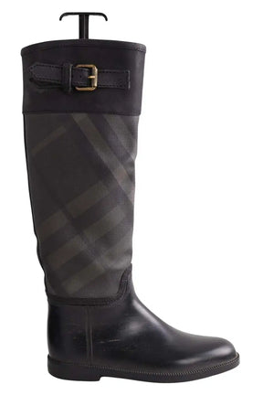 Bottes de pluie Burberry Noir en Tissu, taille 36 - Seconde Main