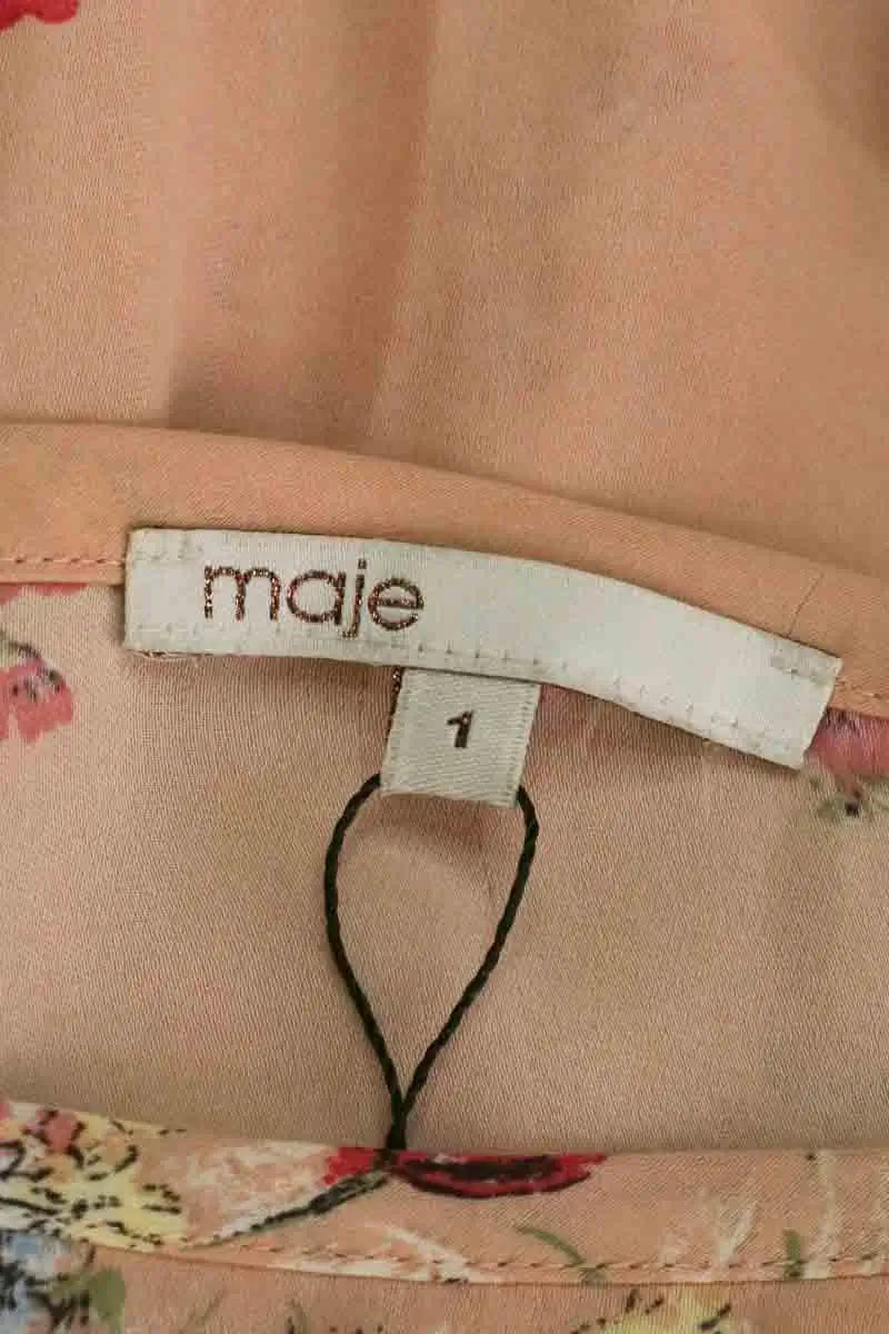 Blouse Maje Beige en Synthétique
