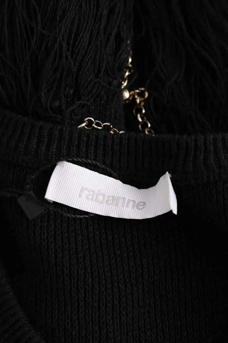 Top sans manche Paco Rabanne Noir en Lin