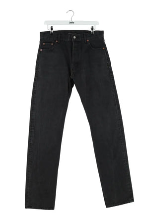 Jean droit Saint Laurent Noir en Coton, taille S - Seconde Main