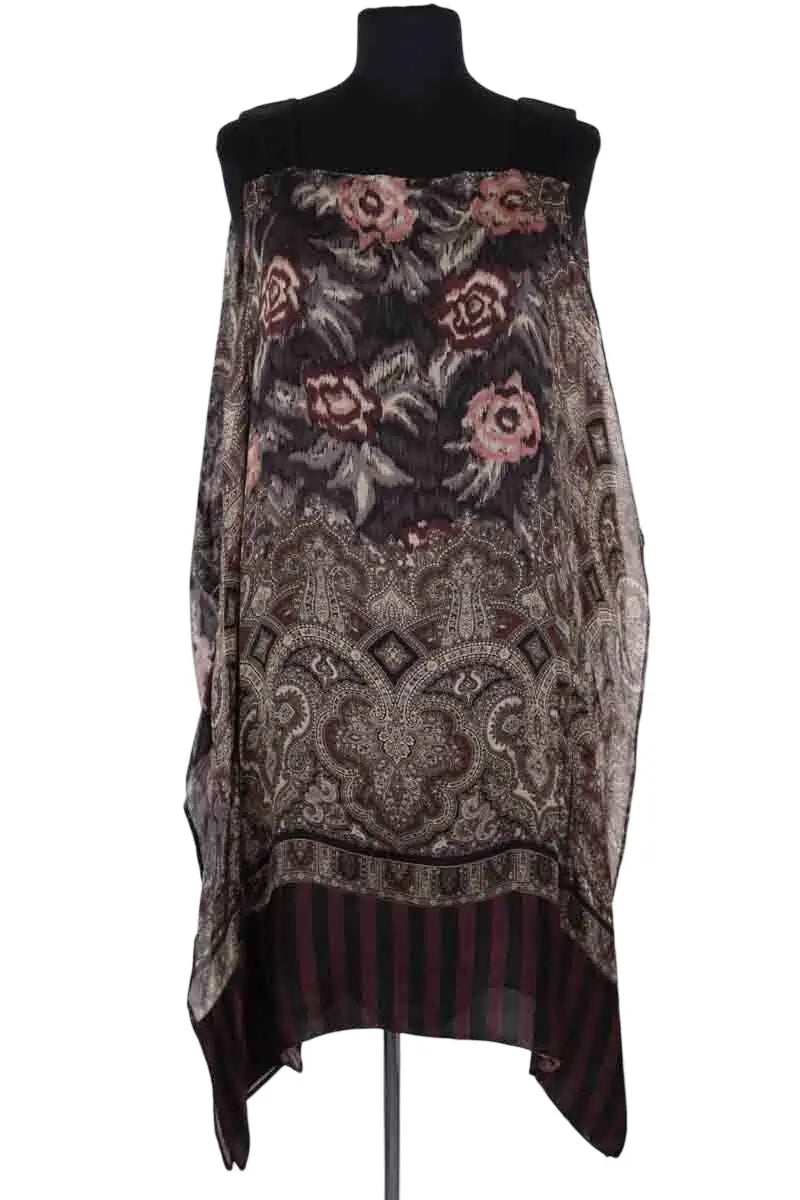 Robe Kenzo Marron en Soie, taille M - Seconde Main