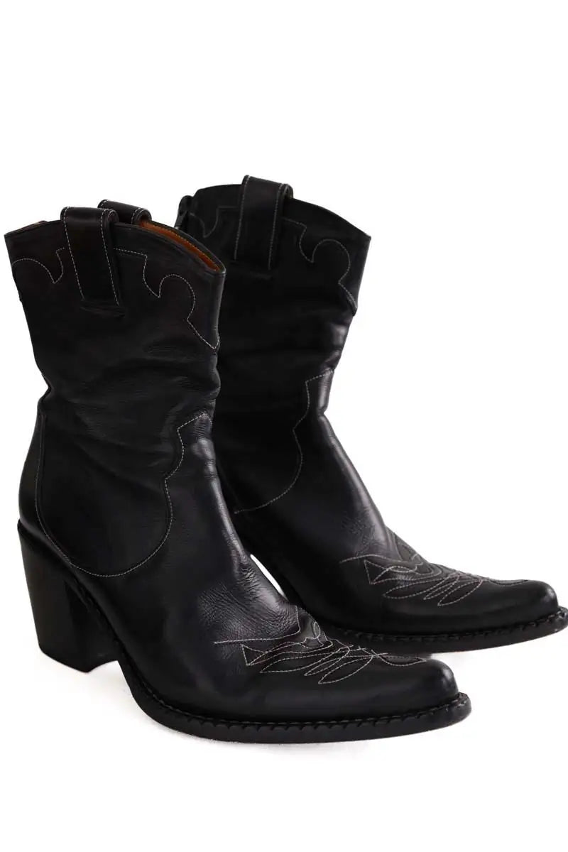 Santiags Free Lance Noir en Cuir