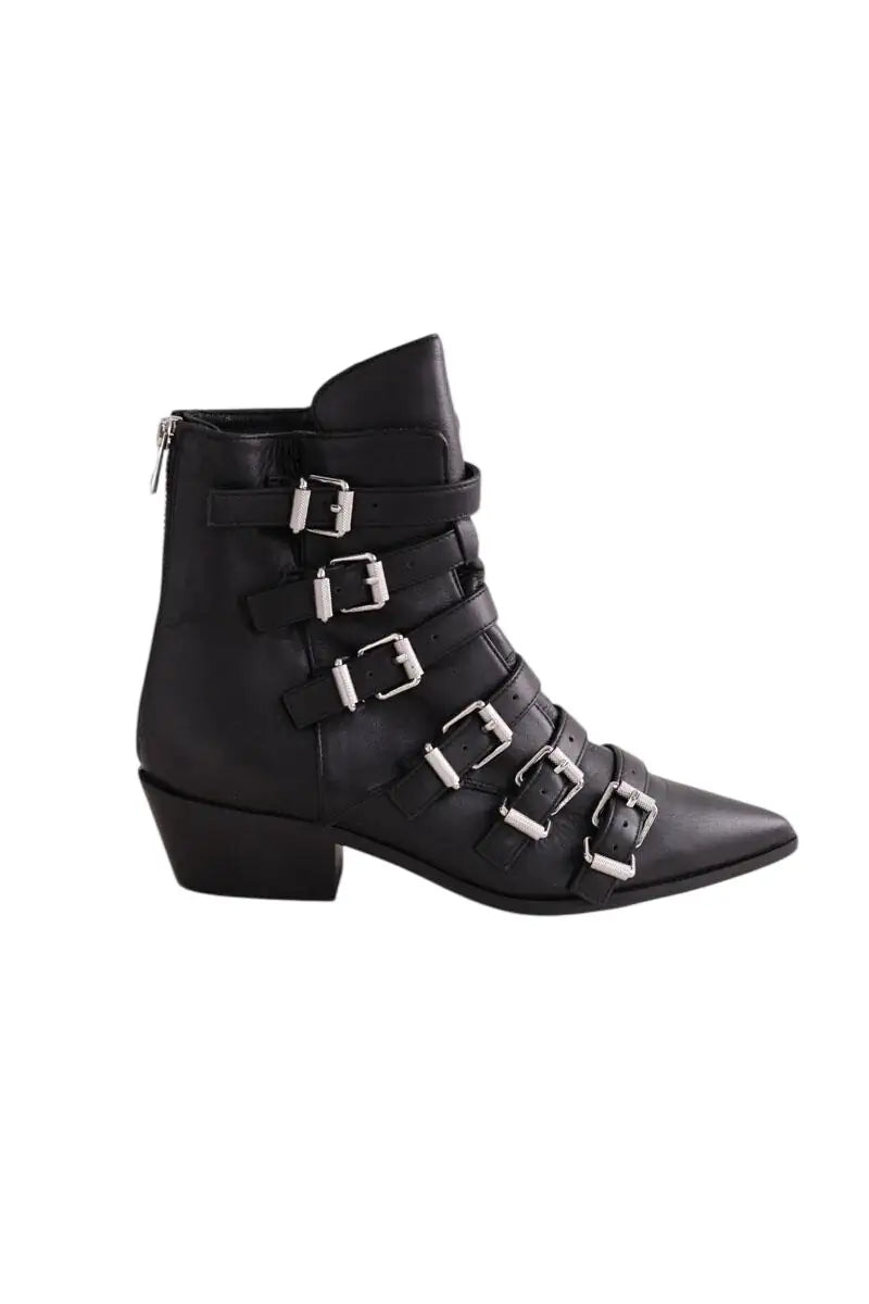 Boots à boucles Zadig & Voltaire Noir en Cuir, taille 36 - Seconde Main