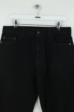 Jean droit Saint Laurent Noir en Coton