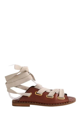 Sandales Maje Marron en Cuir, taille 37 - Seconde Main