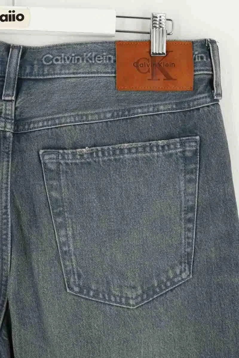 Jean droit W33 L32 Calvin Klein Bleu en Coton