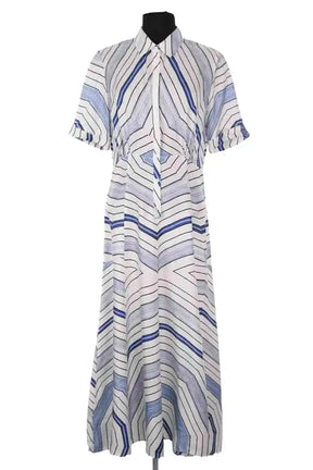 Robe Sandro Bleu en Soie, taille M - Seconde Main